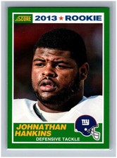 2013 Panini Score Johnathan Hankins RC #376 Rookie Card New York Giants Football. rookie card picture