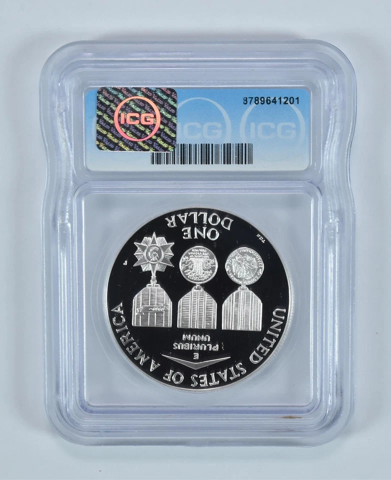 1994-P Vietnam Memorial Commemorative Silver Dollar PR70 DCAM ICG *3958 - Image 2 of 4