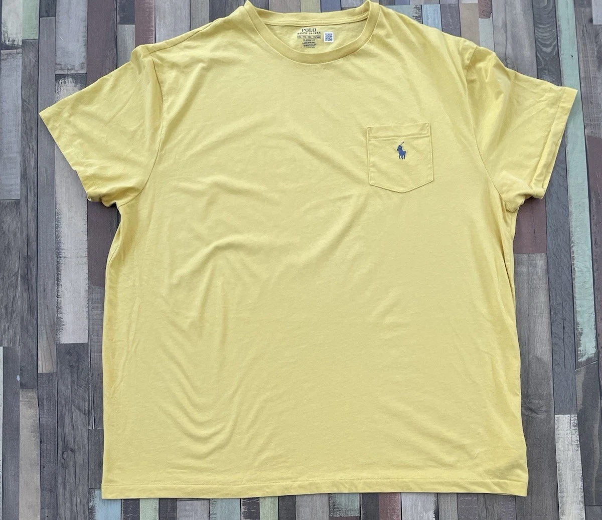 Polo Ralph Lauren Mens Yellow Crew Neck Short Sleeve Classic T-Shirt 2XL Cotton