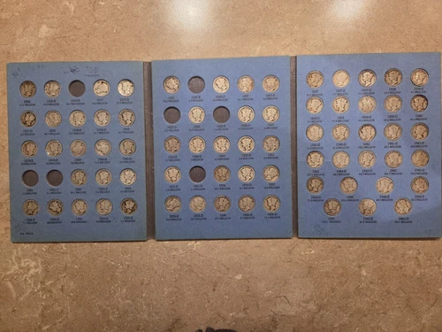 Book of Mercury Dimes (70 different Dates) Good to Fine $7.00 Face 90% Silver