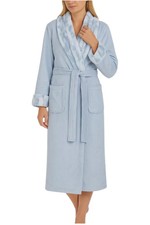 Carole Hochman Women's Plush Wrap Robe Iced Blue