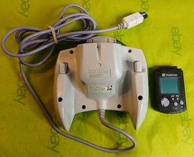Dreamcast Controller Clear Aqua Blue With Visual Memory Tested