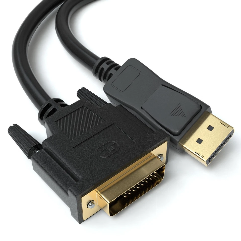 2m Displayport auf DVI Kabel DP zu DVI-D 24+1 Stecker Adapter-Kabel Display Port - Bild 1 von 4