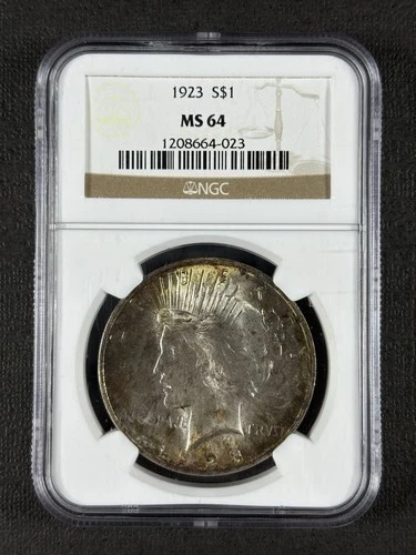 1923 Peace Silver Dollar NGC MS64 Toner