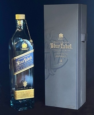 JOHNNY WALKER BLUE LABEL Blended Scotch Whisky Empty Bottle & Box