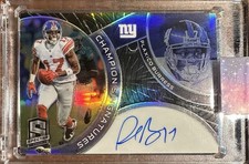 Panini Spectra Plaxico Burress Giants Champion Signatures Hyper Prizm /75 Autog…