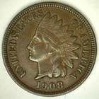 1908 S Indian Head Cent XF 1c US Type Coin Extra Fine Circulated San Francisco