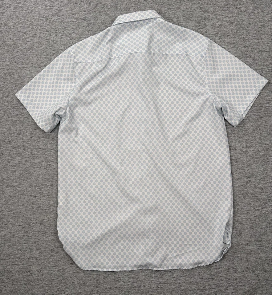 Bylt Shirt Mens Large Blue White Geometric Riviera Short Sleeve Button Up - Image 3 of 4