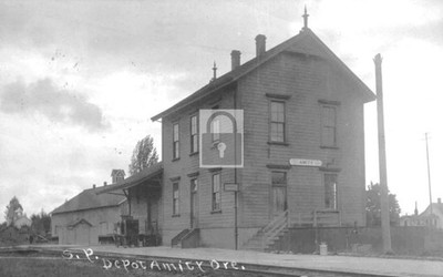 Railroad Train Station Depot Amity Oregon OR - Reprint