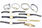 A x10 Vintage Ladies Seiko Gold Tone Quartz Wristwatches Not Tested