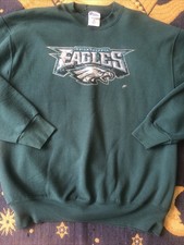 Vintage 90s Philadelphia Eagles Crewneck Sweatshirt Pro Player XL Green