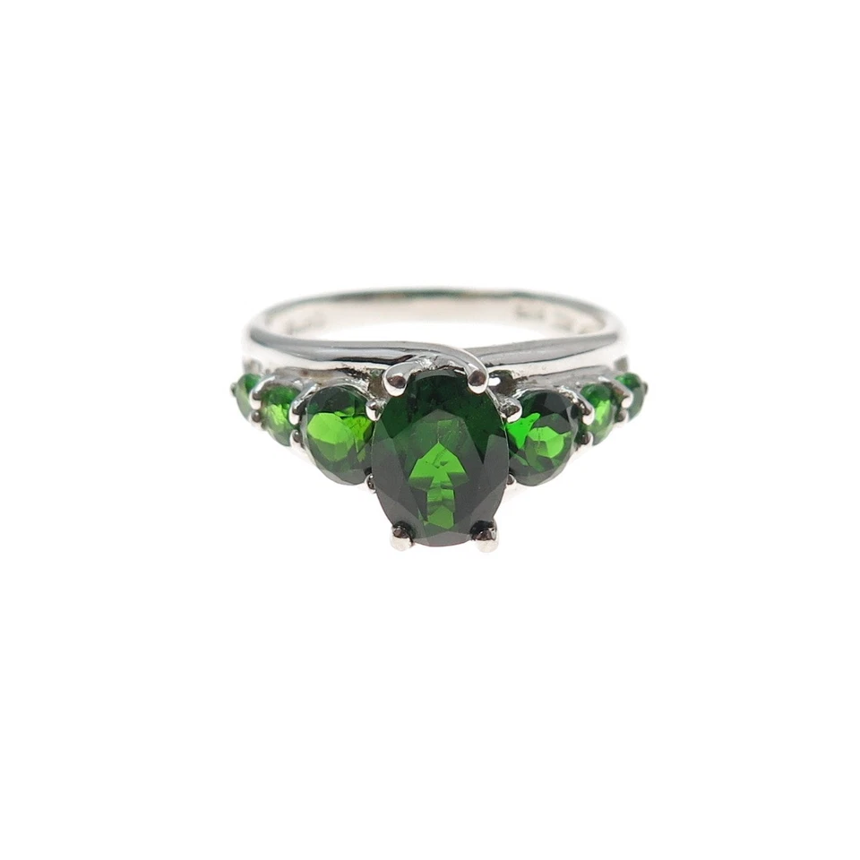 HAROLD TRUJILLO 925 Sterling Silver Real Chrome Diopside Ring Size 7 - Image 3 of 4