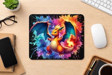 Charizard Mouse Pad Handmade 3mm Design 8.5 x 7 in Polyester Pokemon Vibrant