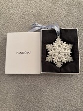 PANDORA Authentic 2015 Christmas Porcelain Snowflake Ornament Limited Edition