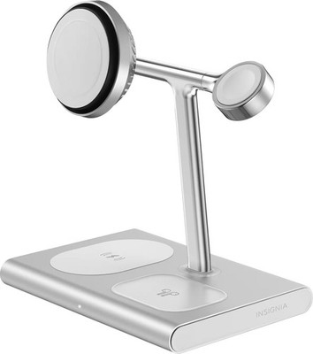 Insignia- 4-in-1 15W Qi2 Certified Fast Charge Wireless Charging Stand for 