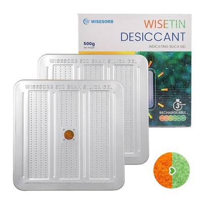 2Pcs 500 Gram Desiccant Canisters, Indicating & Rechargeable Gun Safe Dehumid...