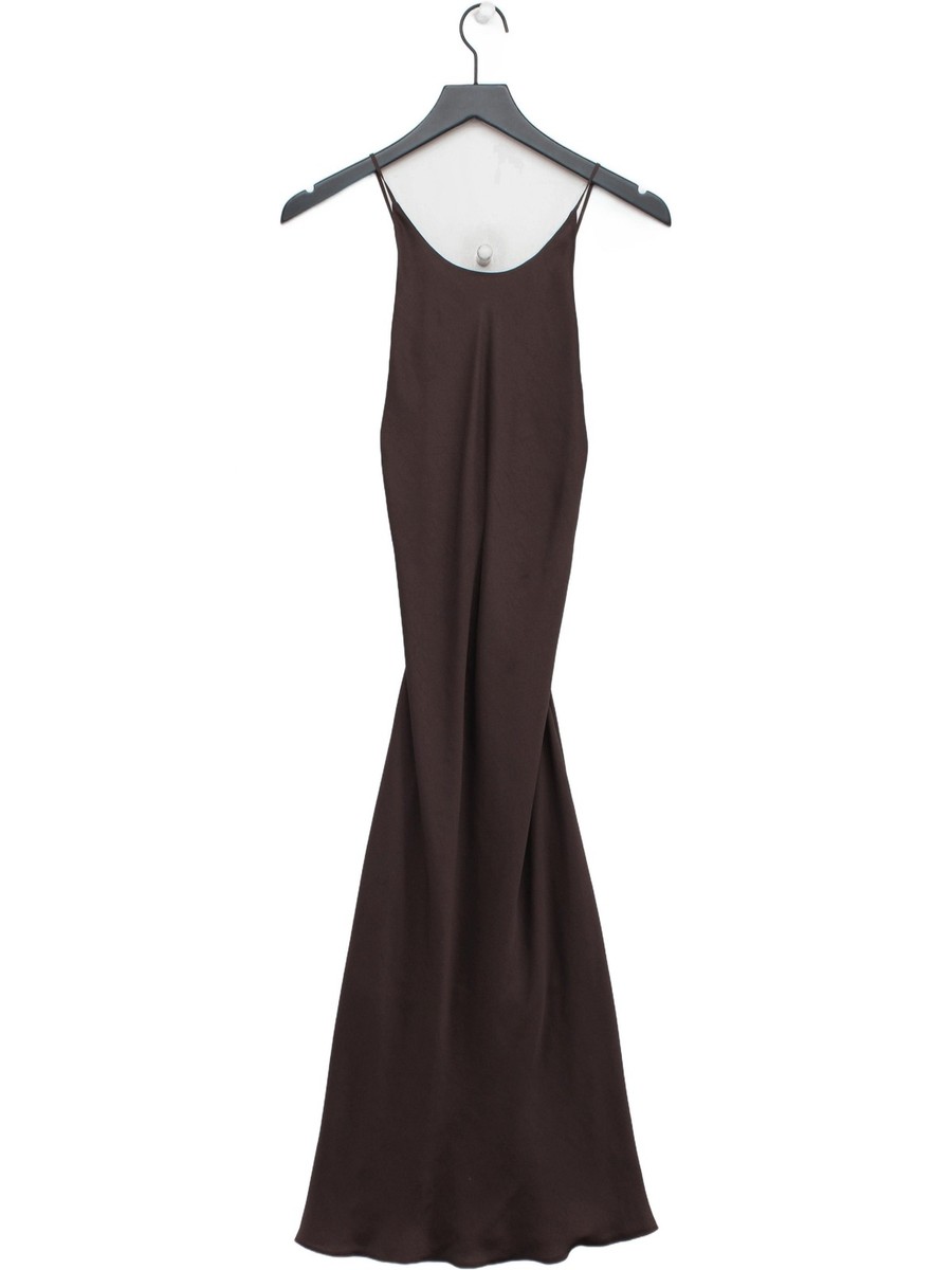 chinese dress ladies Deep Brown Satin Slip Maxi Dress – Gabi Swimwear main image 0