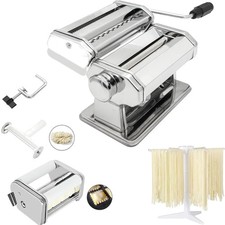 Nudelmaschine, Pasta Maker, Set mit 6 Stück, Edelstahl, 9 Dickeneinstellungen...