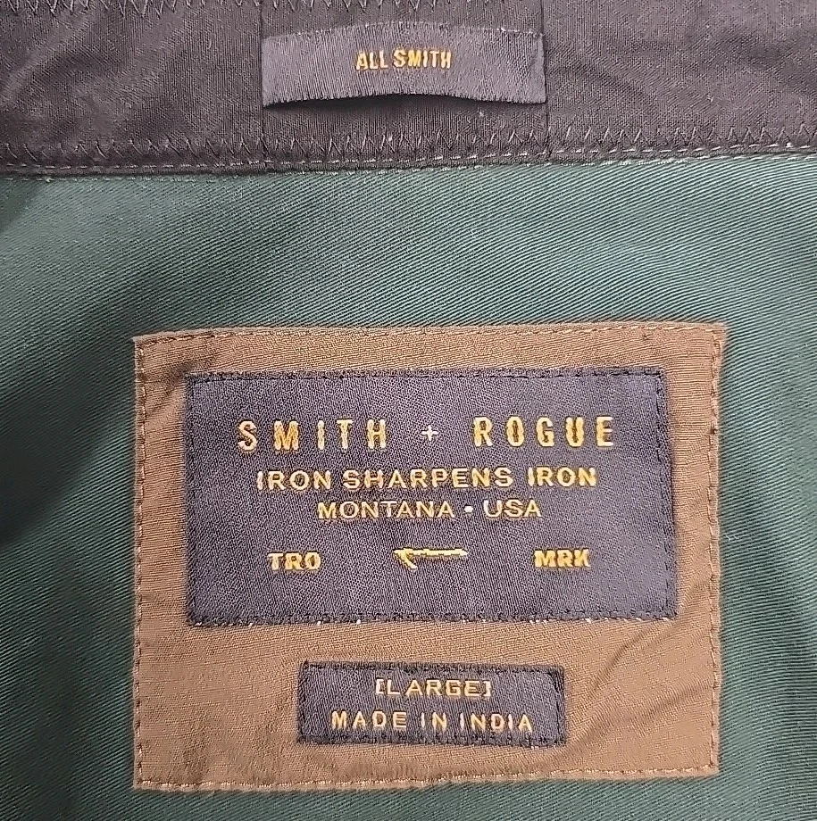 Camisa de Trabajo Smith + Rogue All Smith Manga Larga Talla L Perla A Presión PNW Verde Occidental Foto 4 de 4