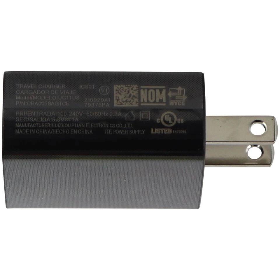 TCL (5V/1A) Single USB Port Wall Charger Travel Adapter - Black (UC11US) - Image 2 of 2