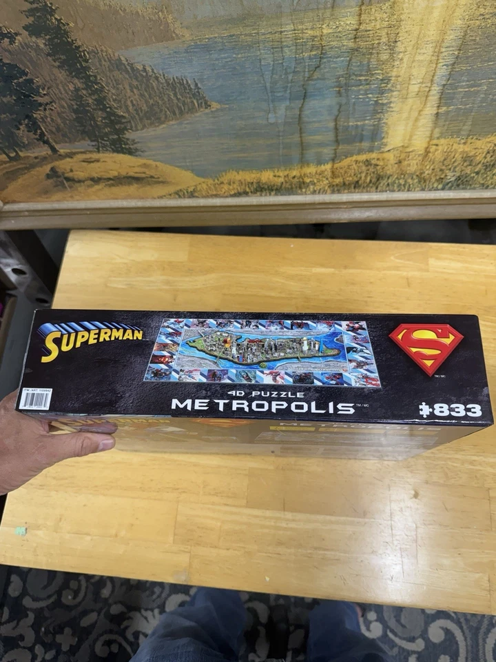 NEW / SEALED Superman 4D Puzzle DC Comics Mini Metropolis Cityscape 833 Pieces - Image 4 of 4