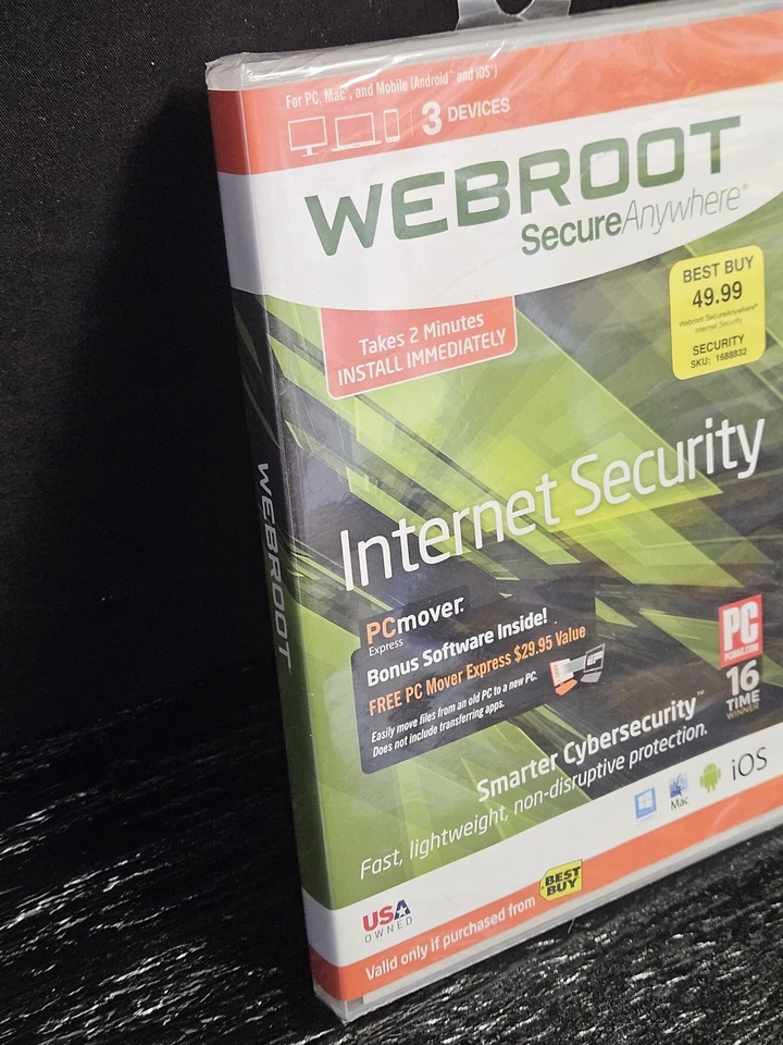 Webroot SecureAnywhere Internet Security 3 Devices PC Mac Android iOS New Softwa - Image 2 of 4