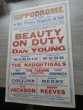VARIETY THEATRE POSTER BOX OFFICE CARD,1954,ASTON  HIPPODROME,JACKSON+COLLINS 
