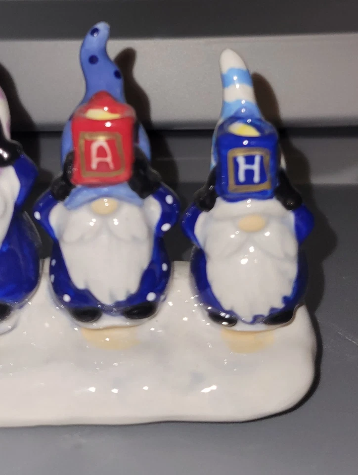 Israel Menorah Candle Holder Blue Sky Hanukkah Heather Goldminc Adorable! - Image 2 of 4