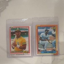 Topps Rickey Henderson Athletics & Frank Thomas White Sox Card Lot 119, 414