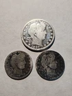 Barber 1907 1/2 Dollar 1909 1911 Quarters 90% Silver-$1 Face Lot Polished? #B76