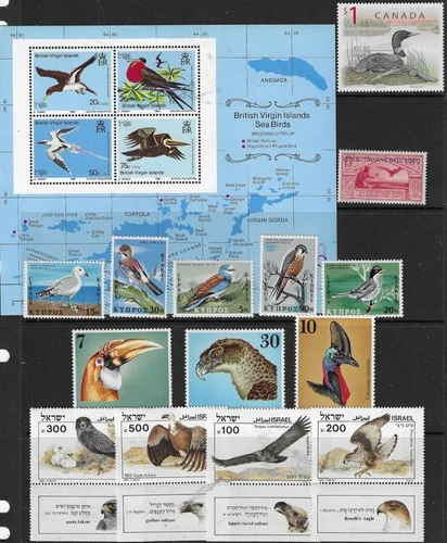 BIRDS fine page of sets/issues/Mini Sheet mixed MINT NH/MINT hinged