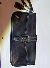 Vintage Coach Vintage Soho Wristlet Black Leather Buckle