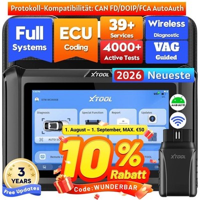 XTOOL D7W 2.0 KFZ Auto OBD2 Diagnosegerät Scanner Alle System Diagnose CAN FD DE