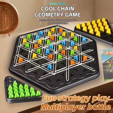 Geometric Chess Game with Elastic Bands Chain Triangle triggle for Kids & Adults
