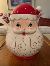 JOHANNA PARKER Santa Claus Cookie Jar Christmas Canister by Transpac
