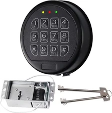 Gun Safe Lock Replacement with 2 Override Keys & Solenoid Safe Electronic Lock