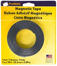 ProMag Heavy-Duty Magnetic Tape 1"X10'-Black