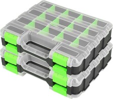 34-Compartment Organizer Box with Clear Double Lids   For Hardware  Crafts