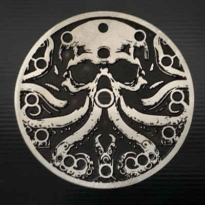 Skull / Ø 28,5 mm / 0,4 mm - watch dial, zifferblatt, deeply engraved