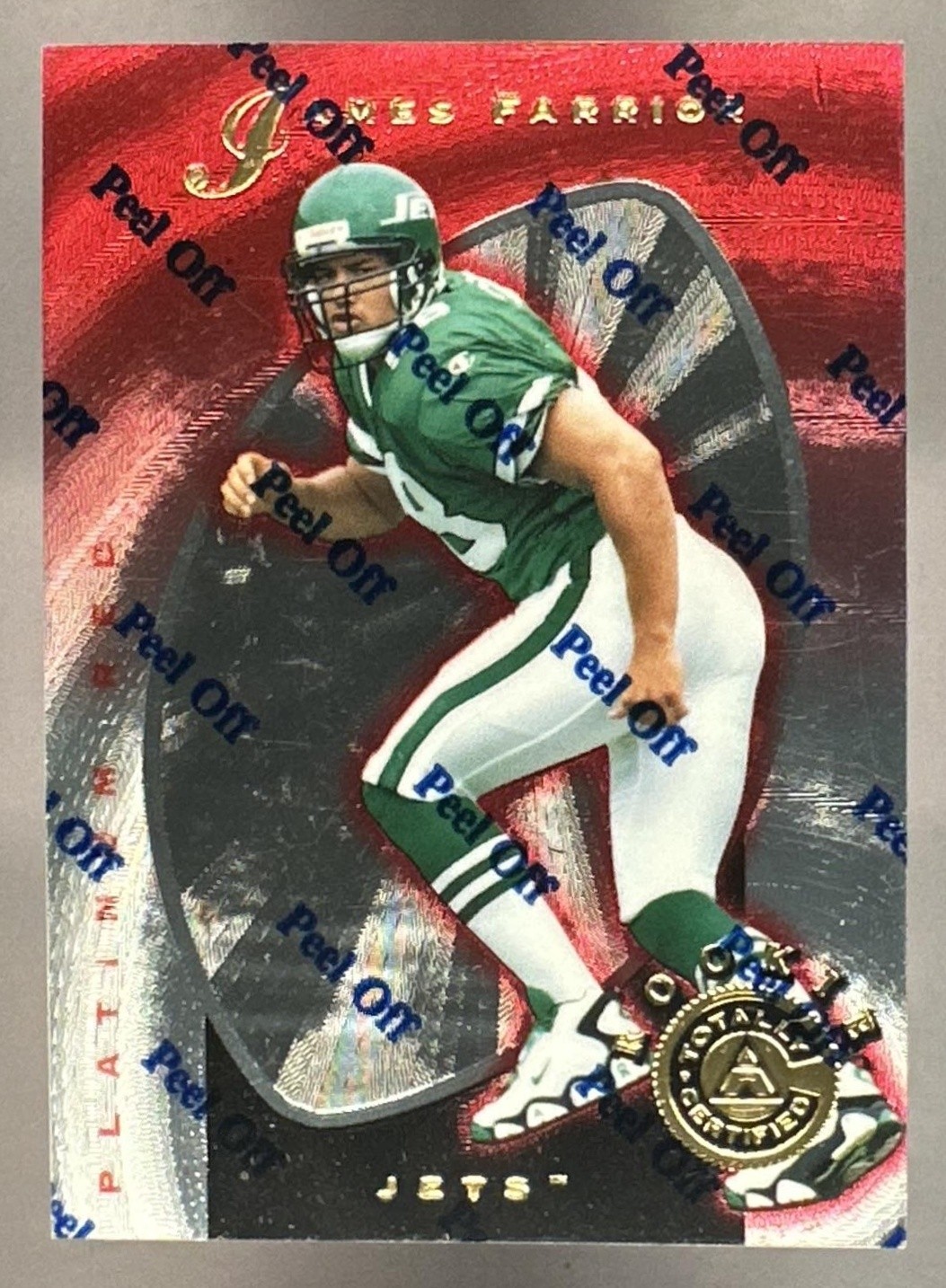 James Farrior Pinnacle Totally Certified #132 Platinum Red Promo