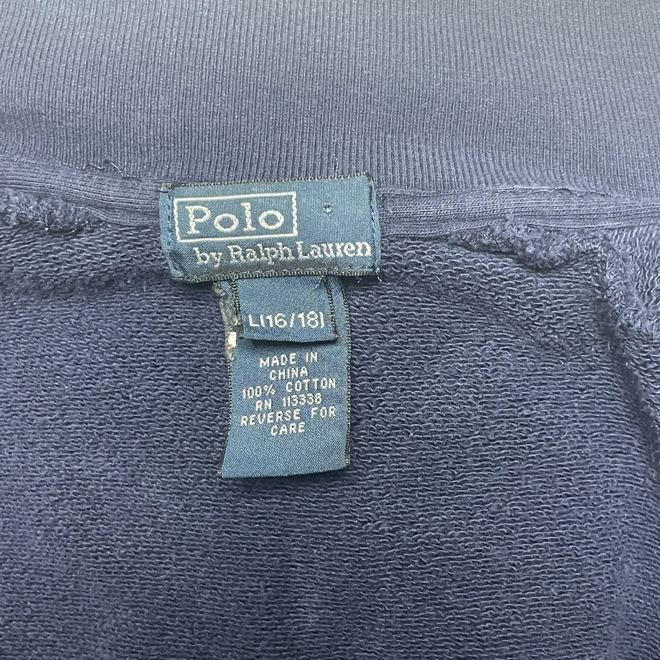 Suéter Vintage Polo Ralph Lauren Mujer Grande Azul Blanco Rayas Cremallera Chaqueta  Foto 4 de 4