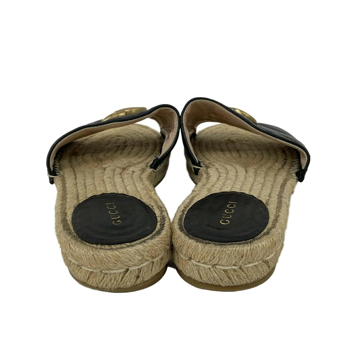 GUCCI Sandals Espadrilles/Double G/Quilted Black Leather thumbnail 3