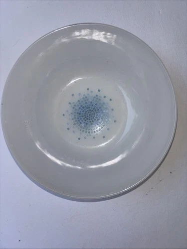 Fire-king Blue Mosaic Anchor Hocking Vegetable Bowl USA 1960's 8” USA EUC