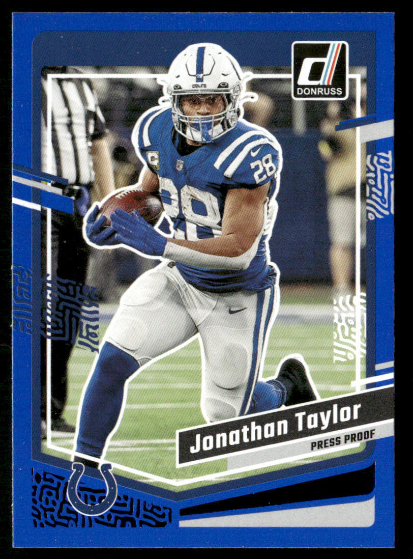 Jonathan Taylor 2023 Donruss Press Proof Blue #127 Indianapolis Colts