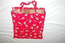 Handcrafted - Reusable 100% Cotton BIG SHOPPING BAG (GROCERIES) "I meow you"