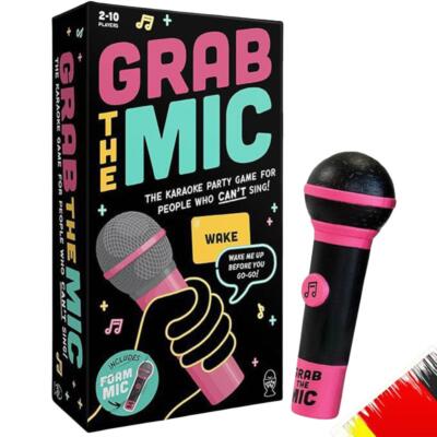 Grab The Mic Karaoke Game w/ Lyric Cards Family Party Board Game for Music Lover