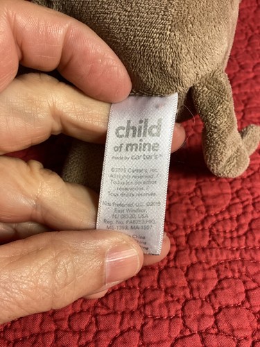 8” Carters Child of Mine Brown tan Monkey Plush Rattle Stuffed Baby Lovey 2015 - Picture 3 of 3