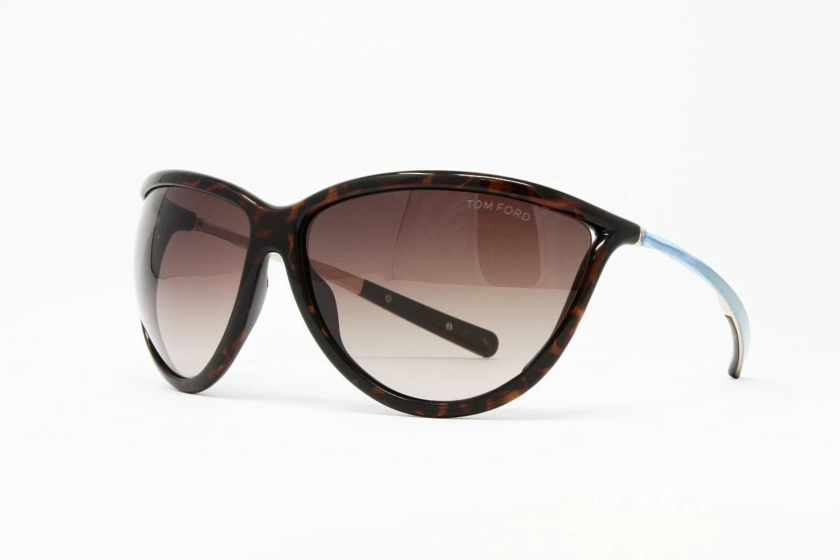 Tom Ford 158862 Eugenia Brown Oversized Women\'s Sunglasses 64mm Tom Ford Wrap Sunglasses for Women for sale | eBay main image 4