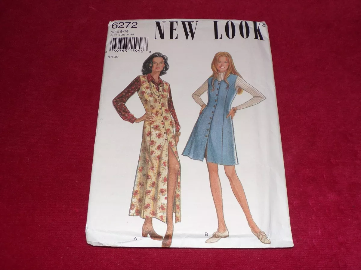 NEW LOOK 6272 LADIES TWO LENGTH BUTTON DOWN JUMPER DRESS