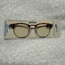 Screen Vision By ICU Eyewear Glare Eyestrain Blue Light Retro Tortoise Gold NEW